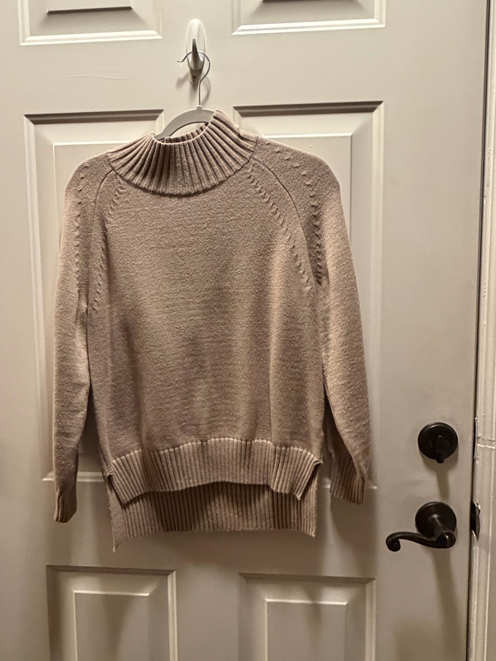 Cozy Tan Cream Turtleneck Sweater - Women